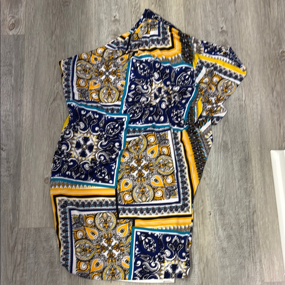 Off Shoulder Vibrant Paisley and Geometric Dress